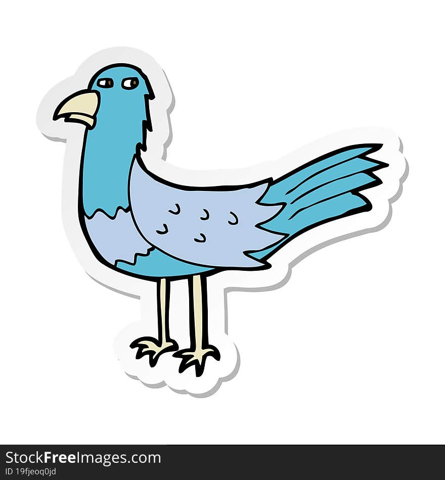 Sticker Of A Cartoon Bird