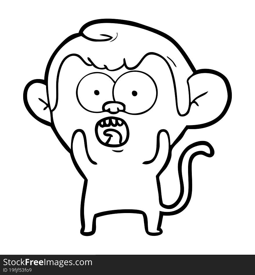 cartoon shocked monkey. cartoon shocked monkey