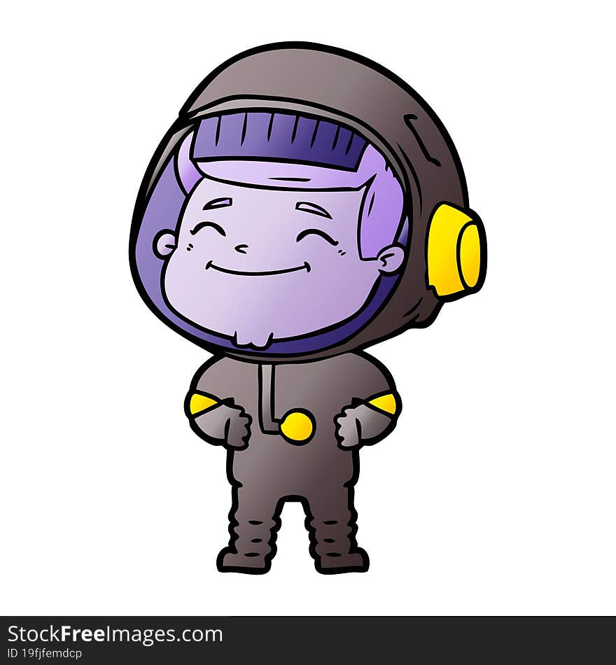 happy cartoon astronaut. happy cartoon astronaut