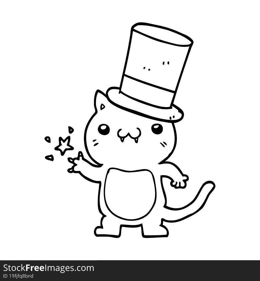 cartoon cat wearing top hat