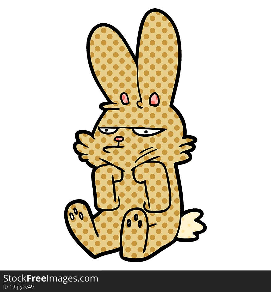 cartoon grumpy rabbit. cartoon grumpy rabbit