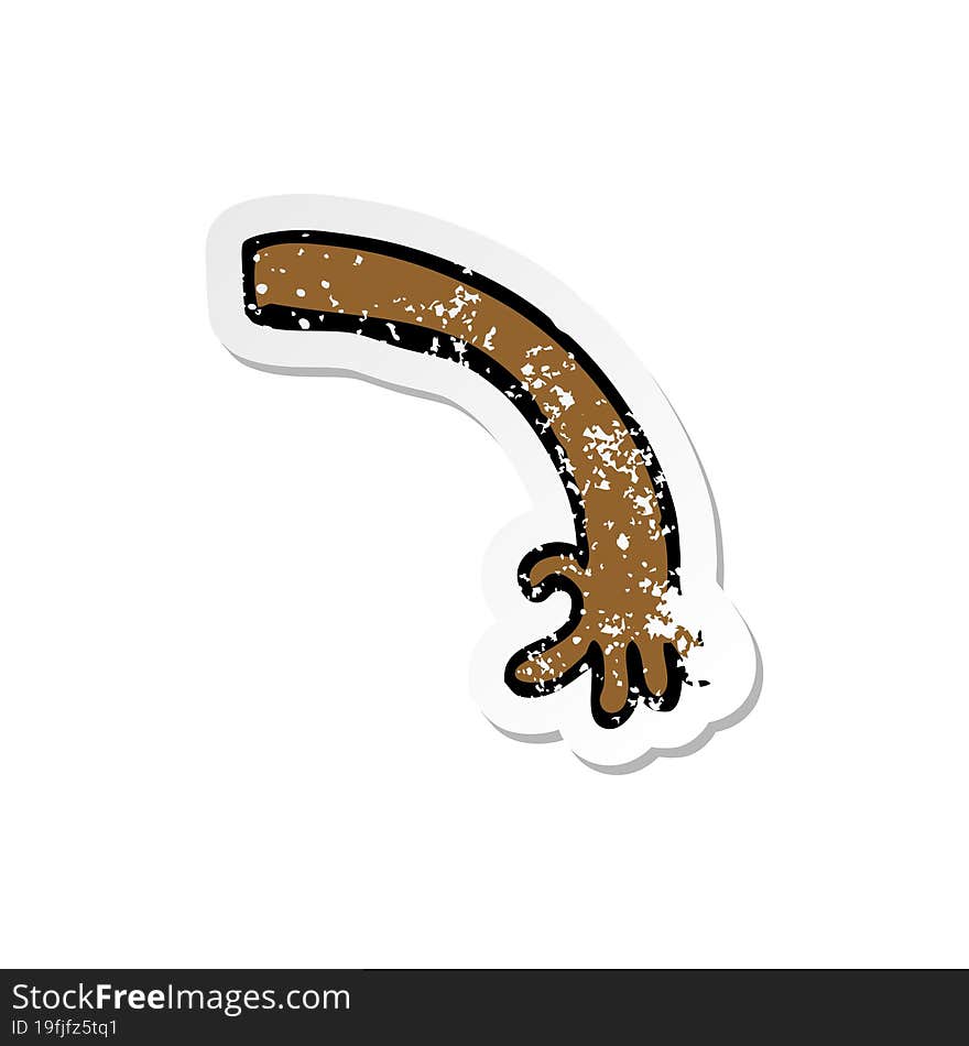 retro distressed sticker of a cartoon arm