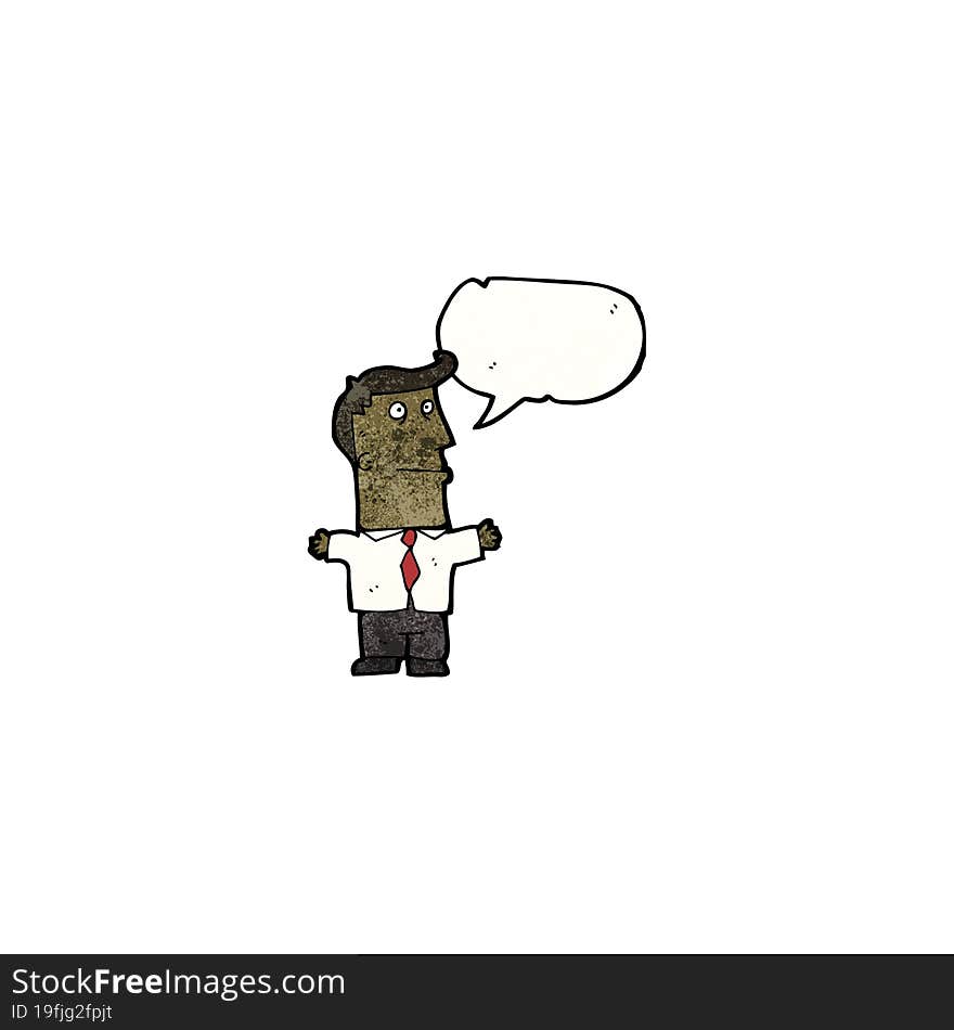 Cartoon Man With Speech Bubble