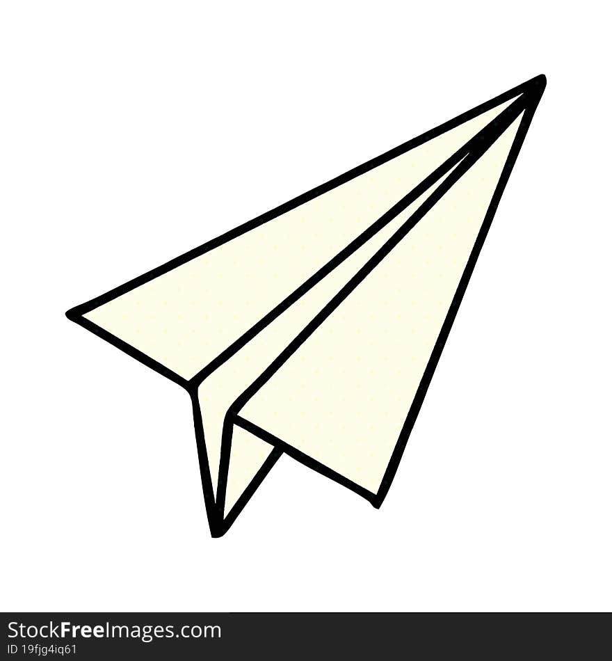 Comic Book Style Cartoon Paper Plane