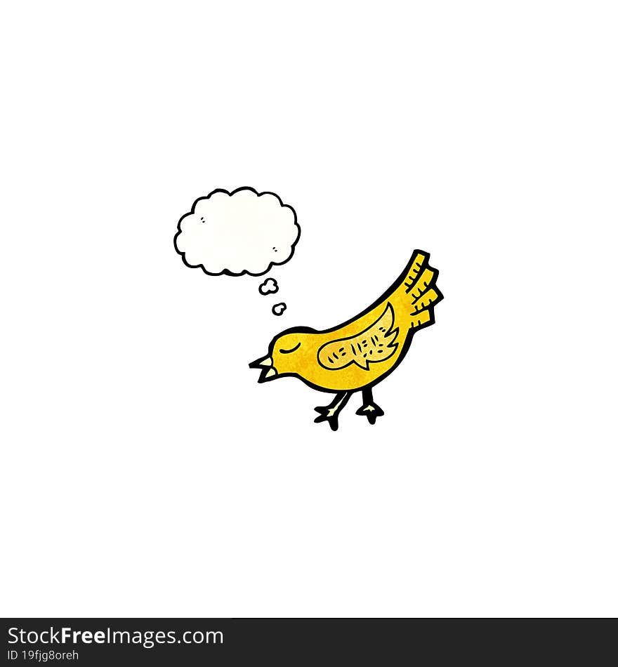 Cartoon Bird With Thought Bubble