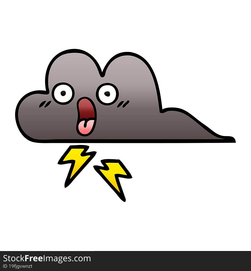 gradient shaded cartoon storm cloud