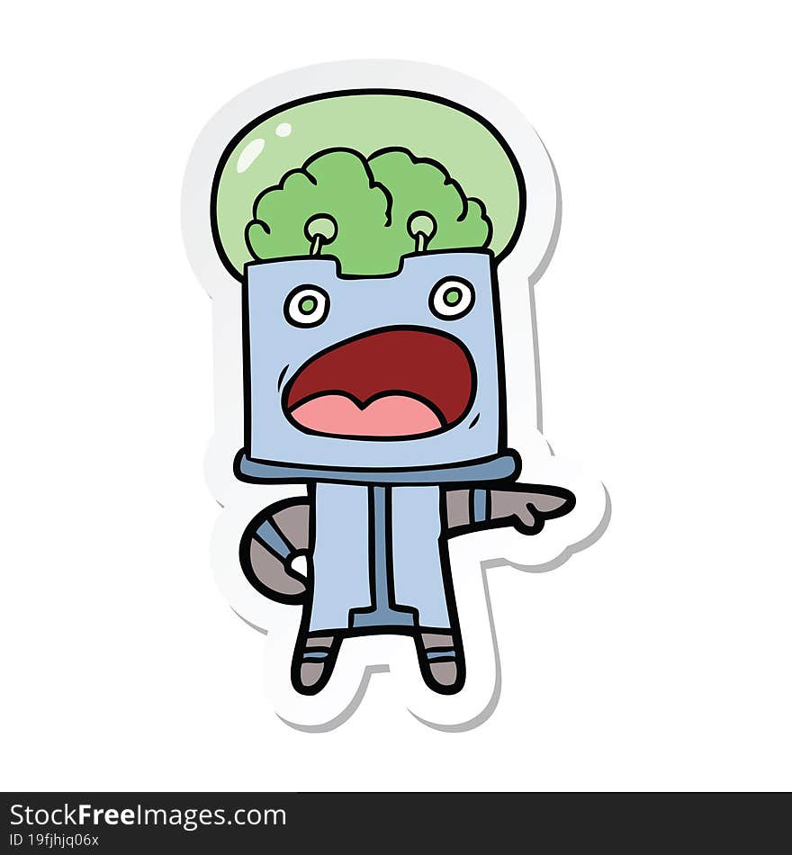 sticker of a cartoon robot