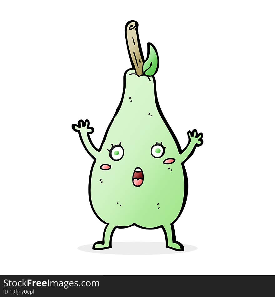 cartoon frightened pear