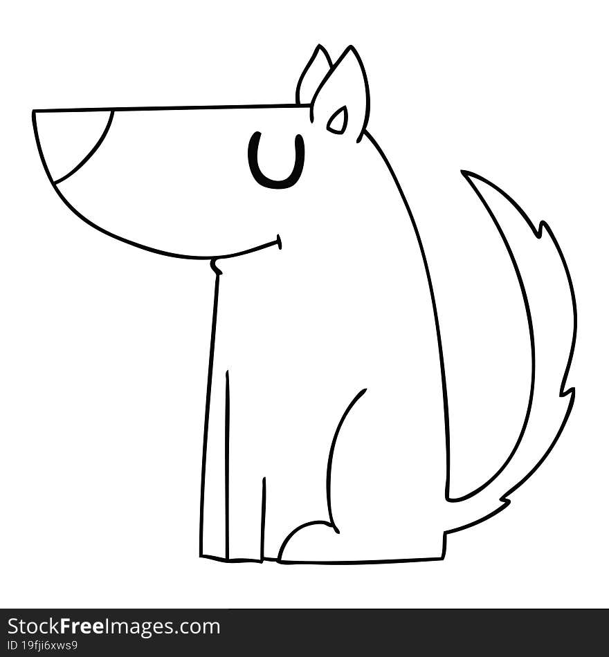 Quirky Line Drawing Cartoon Dog