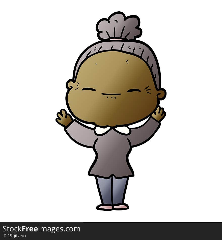 cartoon peaceful old woman. cartoon peaceful old woman