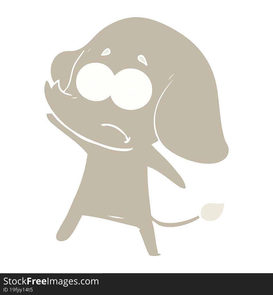 flat color style cartoon unsure elephant