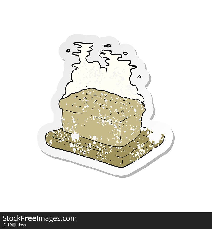 retro distressed sticker of a cartoon loaf of bread