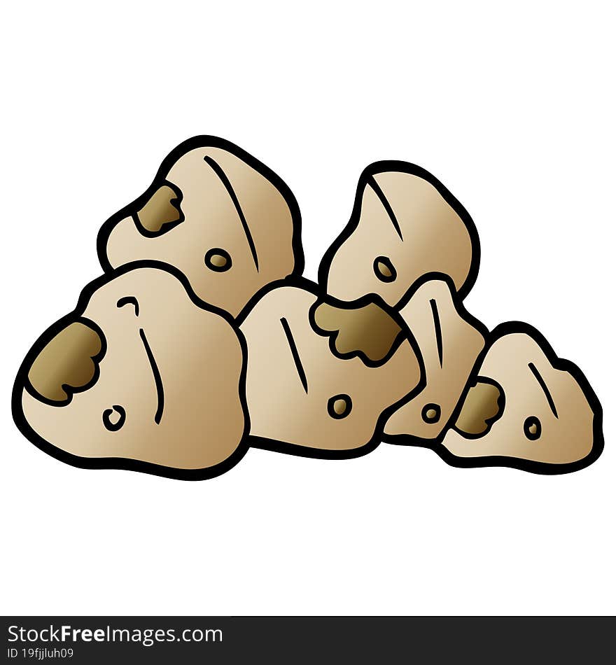 cartoon doodle boulders