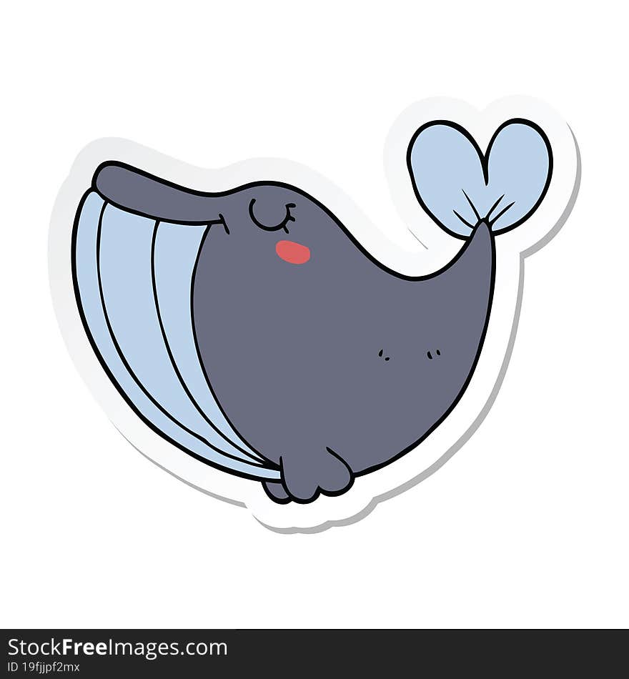 sticker of a cartoon whale