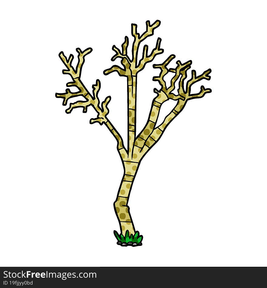 cartoon winter tree. cartoon winter tree