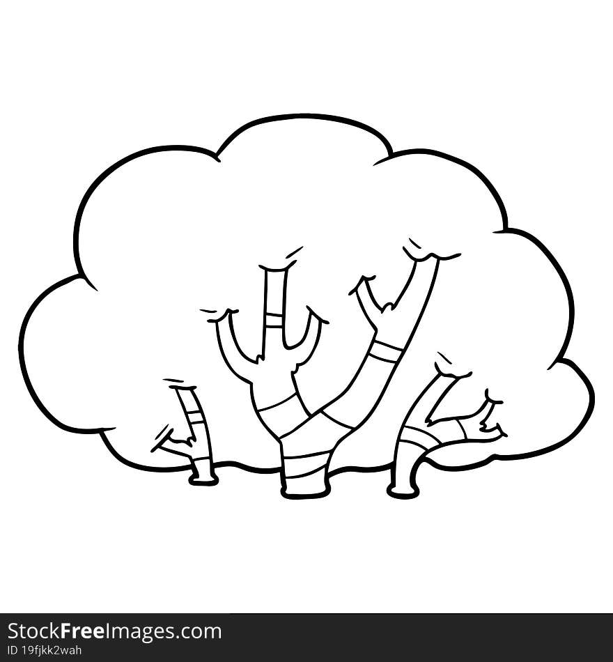 cartoon trees. cartoon trees