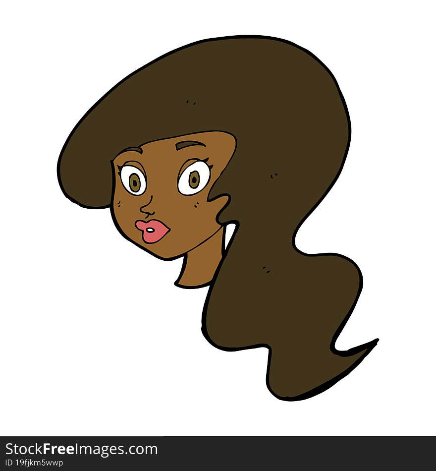 cartoon pretty female face