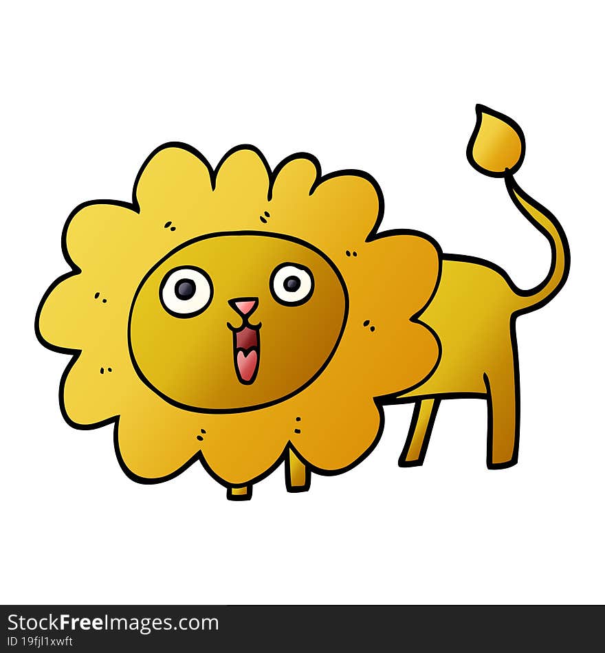 cartoon doodle happy lion