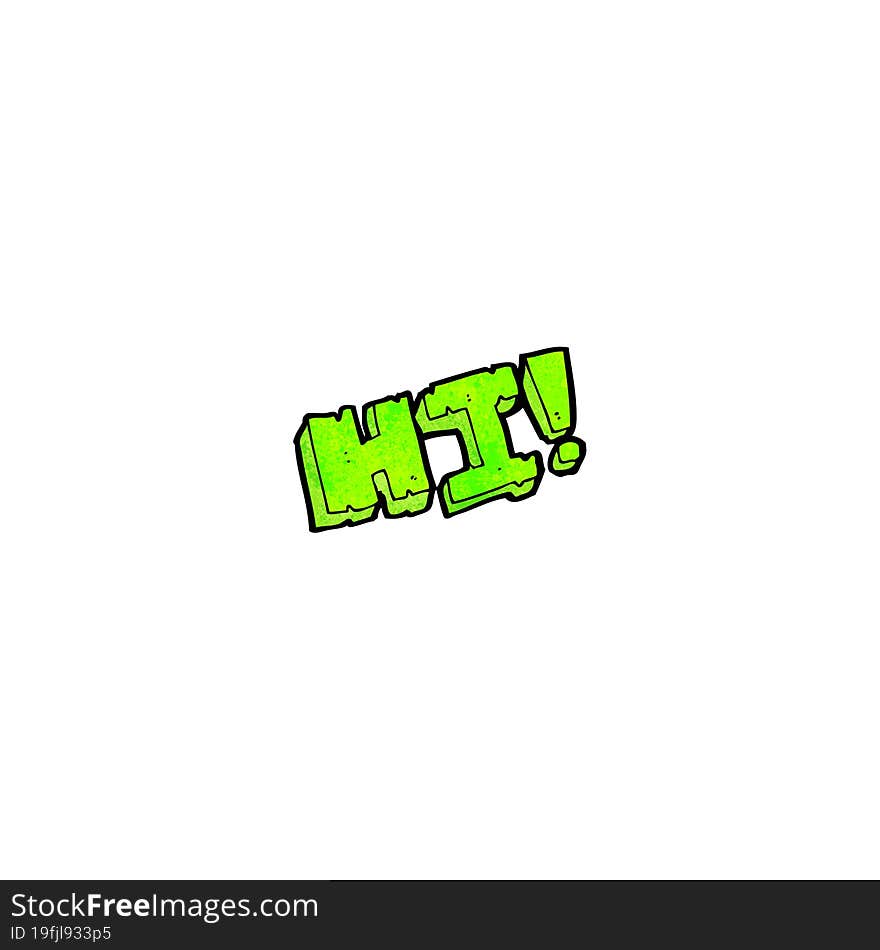 cartoon hi! symbol