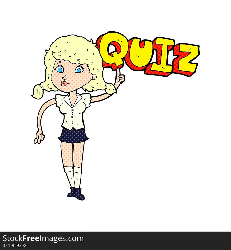 quiz sign cartoon