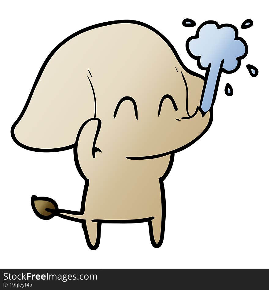 cute cartoon elephant spouting water. cute cartoon elephant spouting water