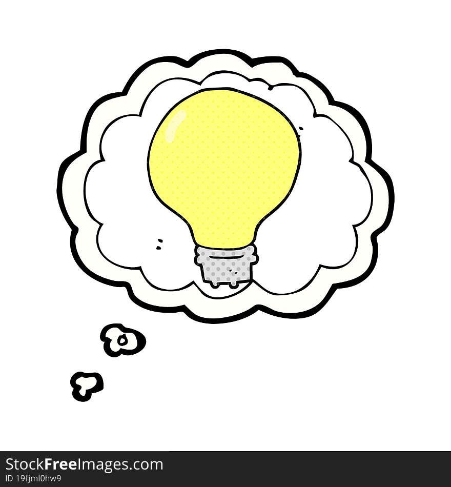 thought bubble cartoon light bulb