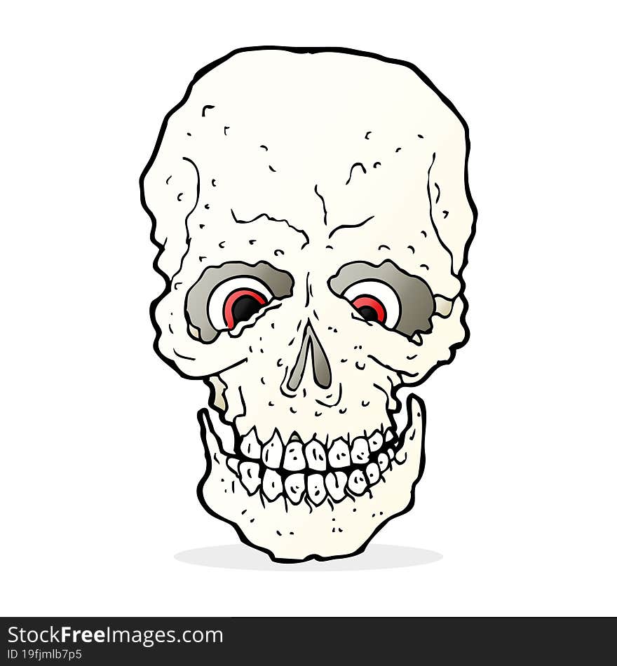 cartoon spooky skull