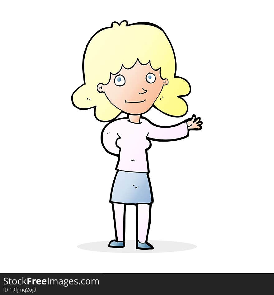 cartoon friendly woman