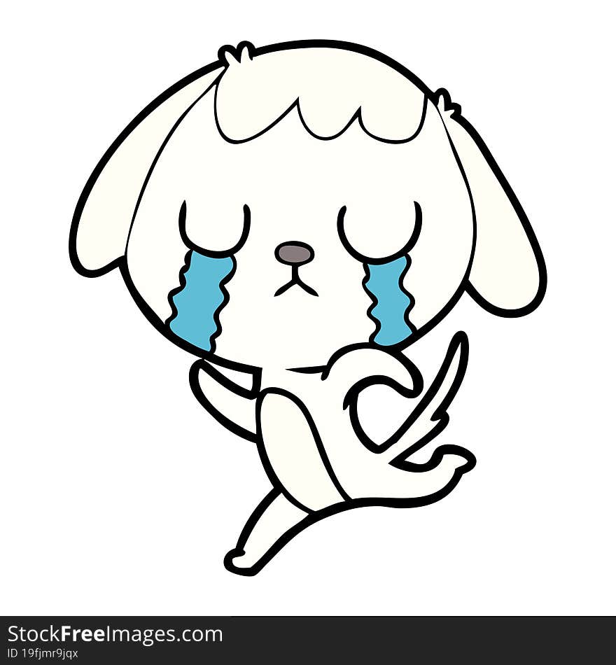 cute cartoon dog crying. cute cartoon dog crying