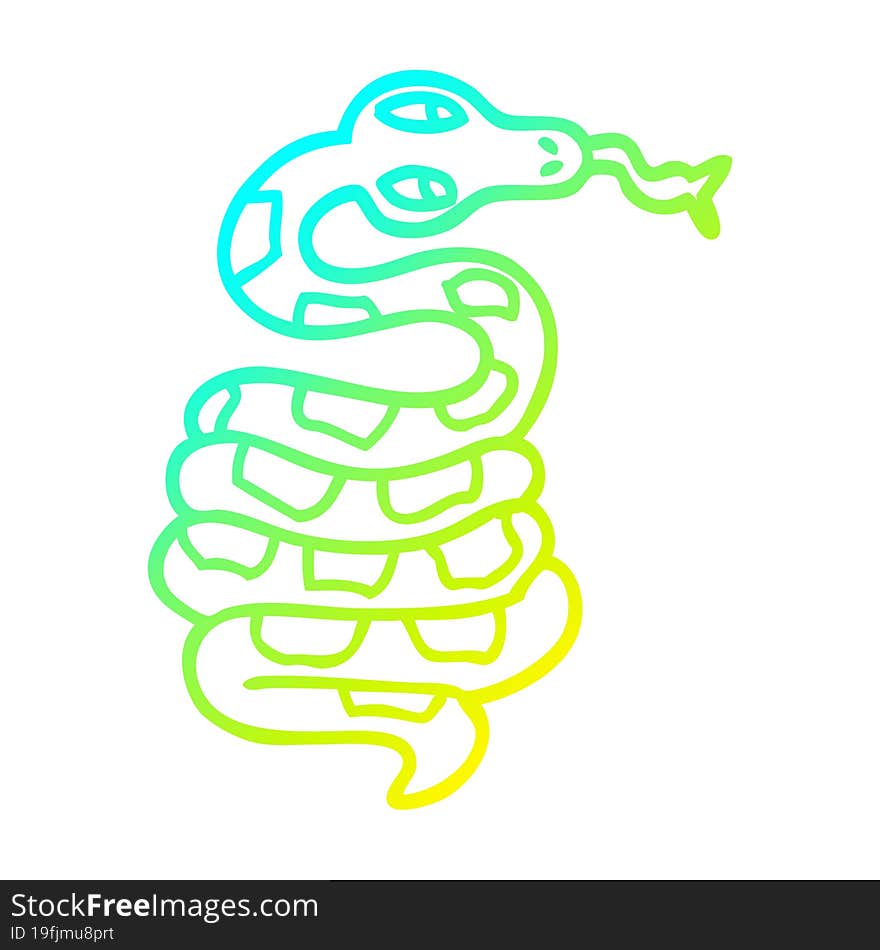 cold gradient line drawing cartoon