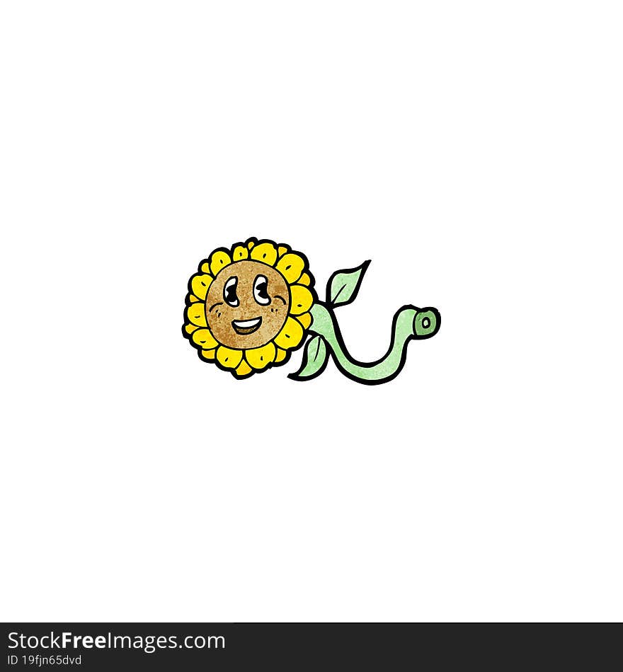 Retro Sunflower Cartoon