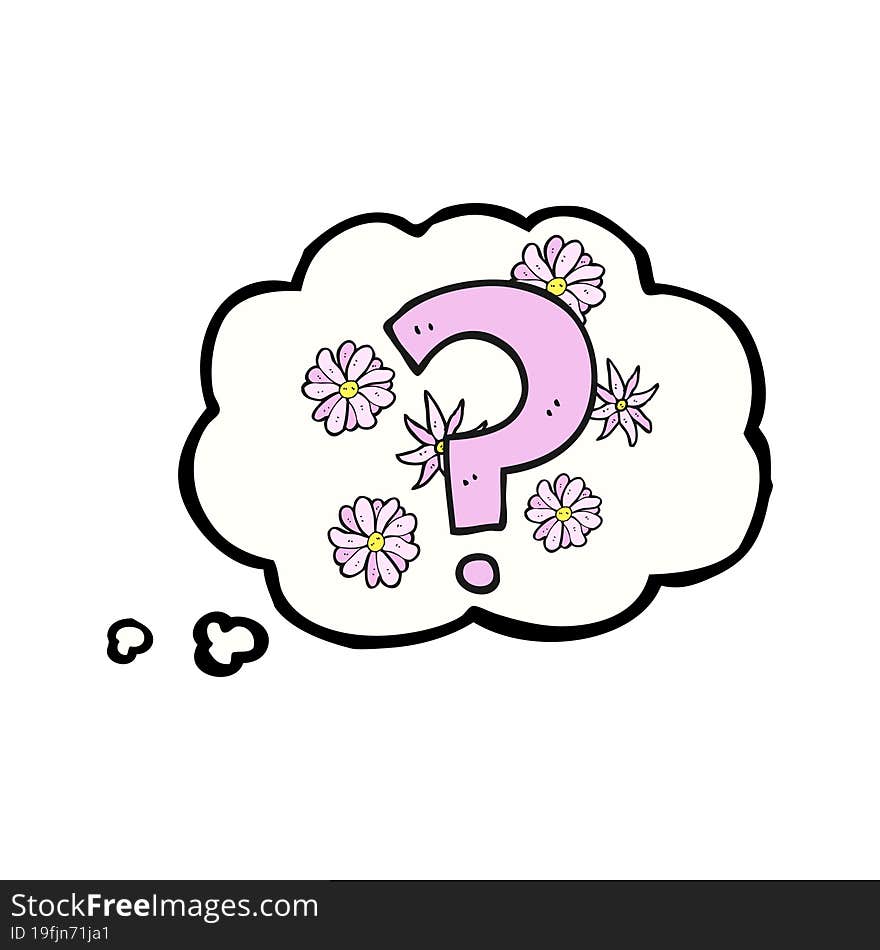 thought bubble cartoon question mark