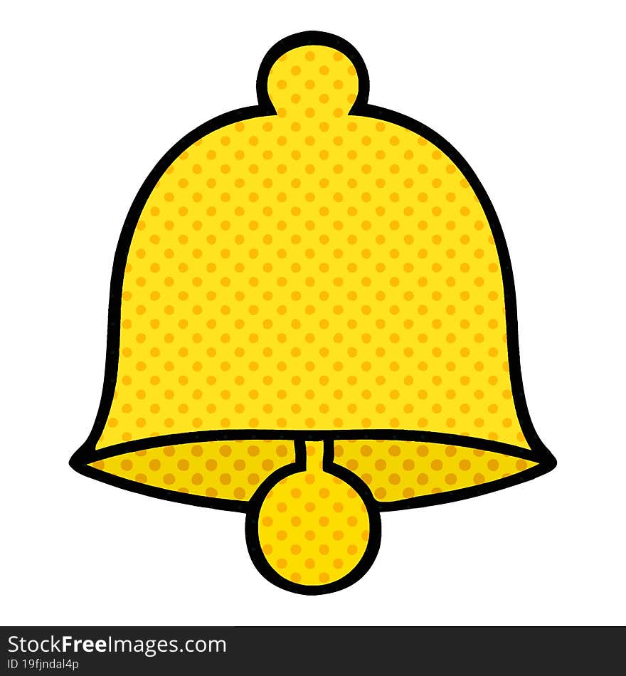 comic book style cartoon of a brass bell