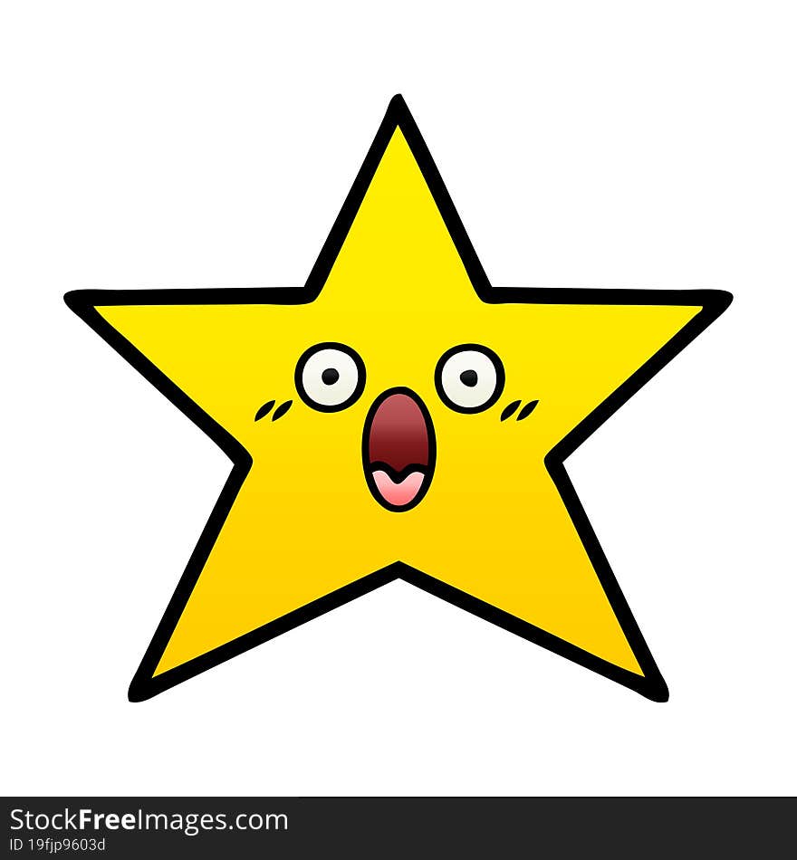 gradient shaded cartoon gold star