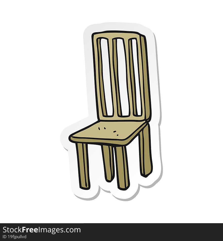 sticker of a cartoon chair