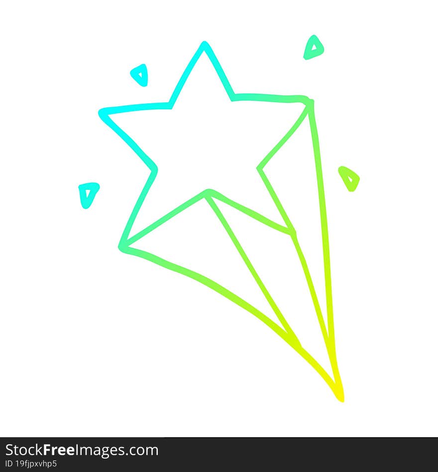 cold gradient line drawing cartoon star