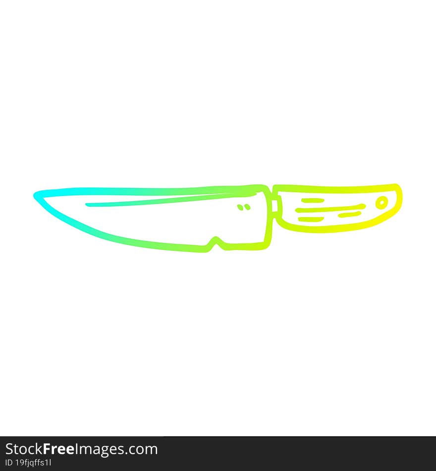 Cold Gradient Line Drawing Cartoon Kitchen Knife