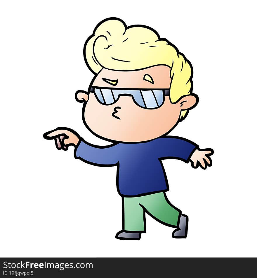 cartoon cool guy. cartoon cool guy