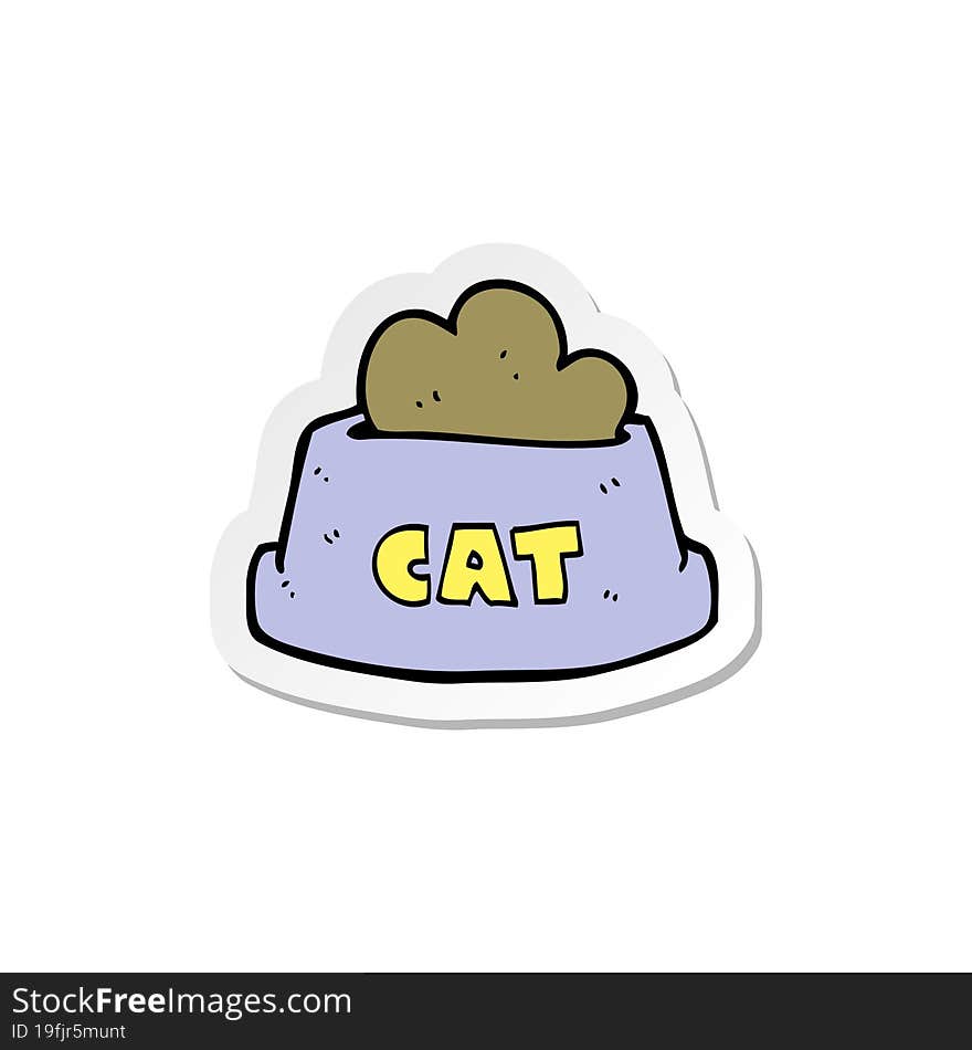 sticker of a cartoon cat food