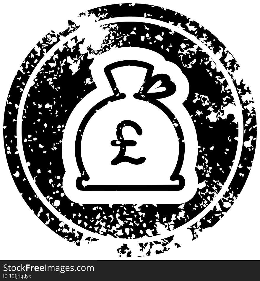 money sack distressed icon symbol