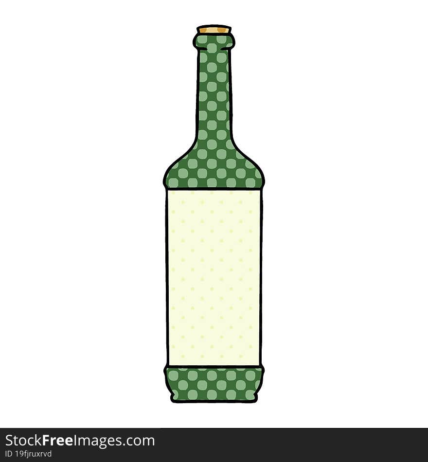 quirky comic book style cartoon wine bottle