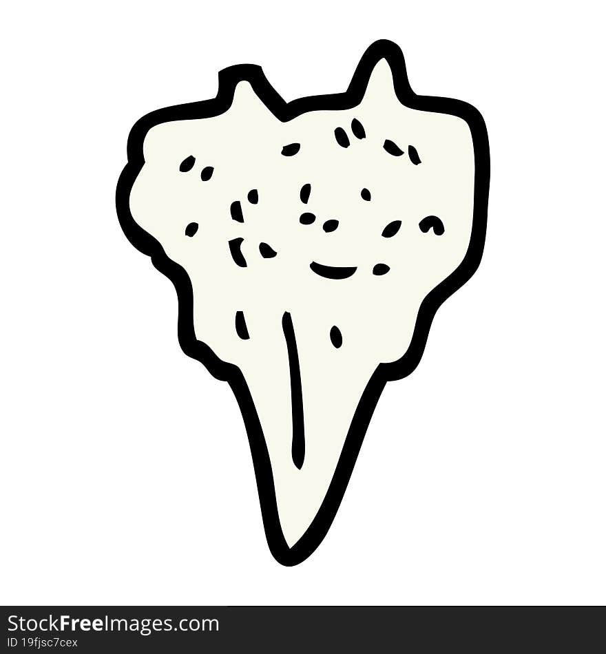 hand drawn doodle style cartoon dog tooth