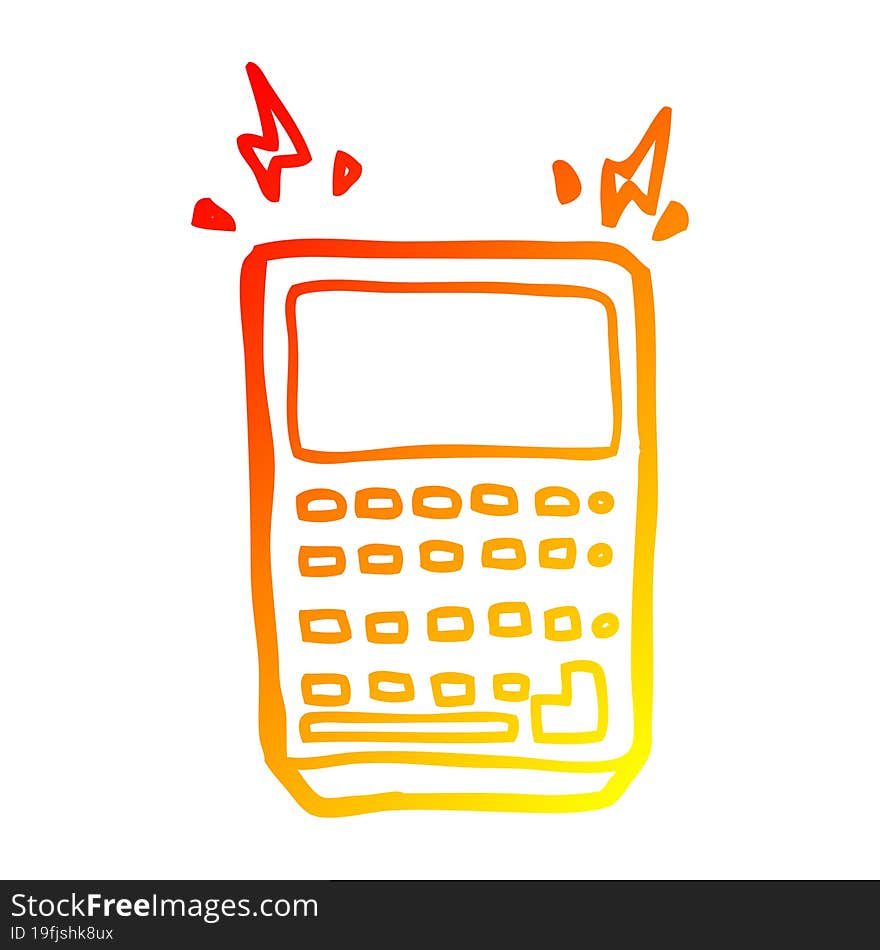 warm gradient line drawing cartoon calculator