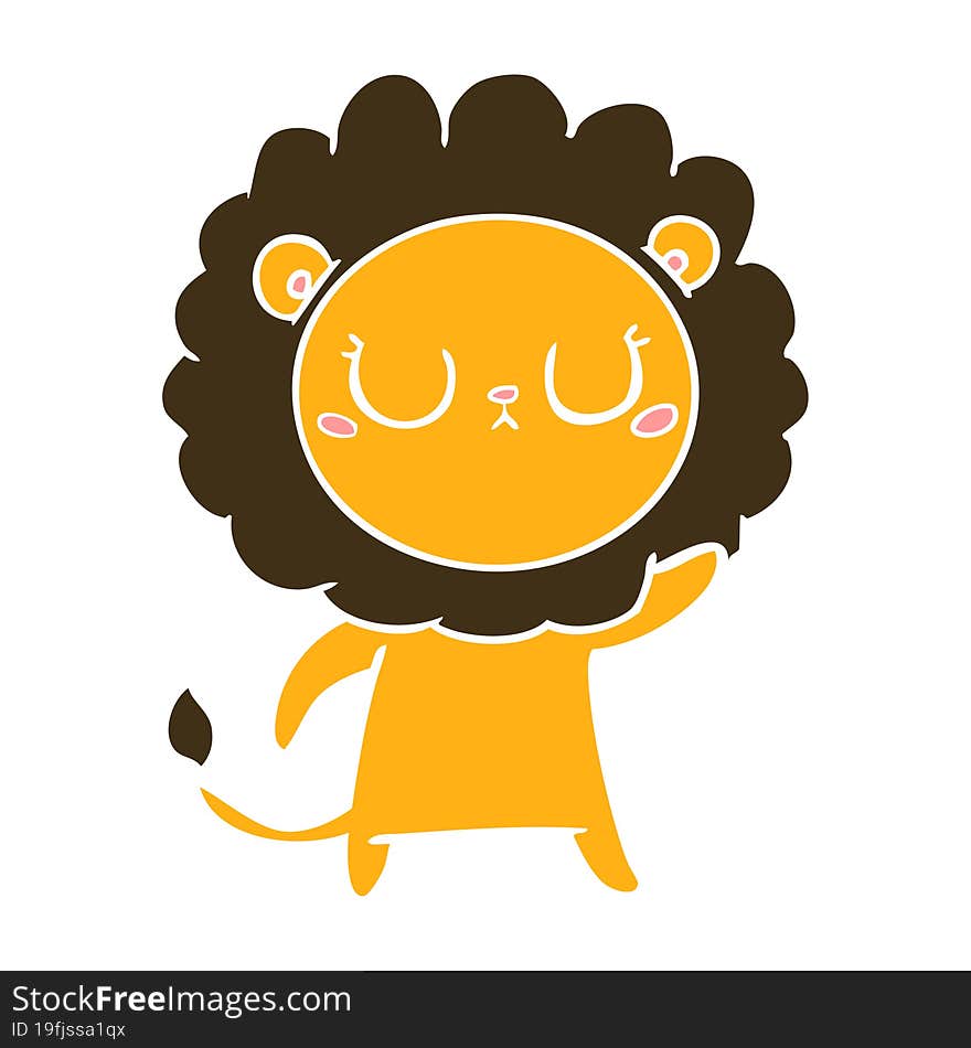 flat color style cartoon lion