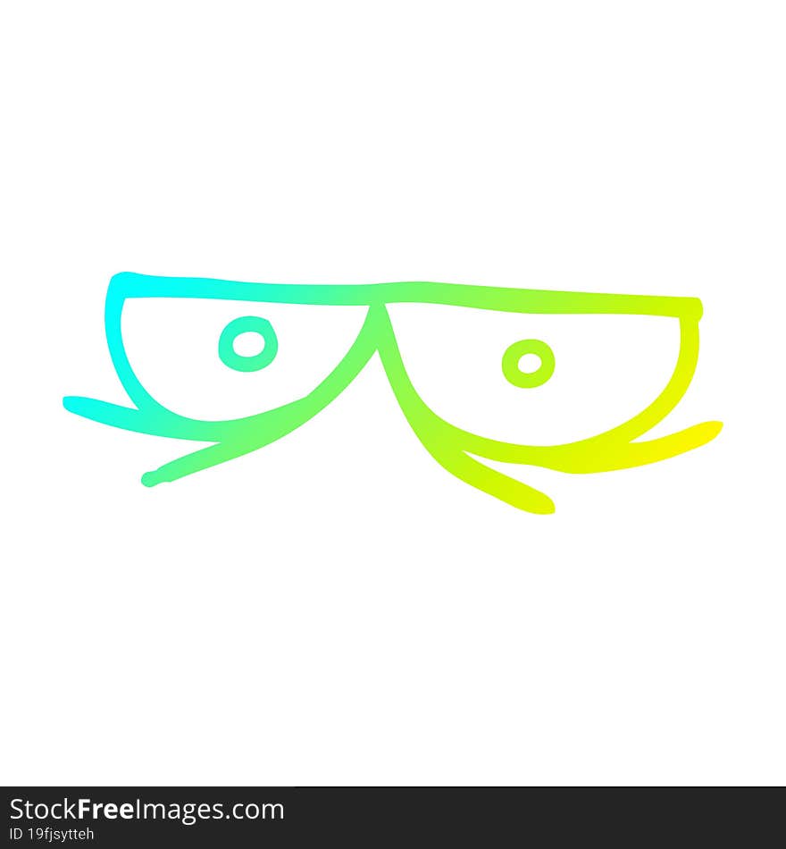 cold gradient line drawing cartoon staring eyes