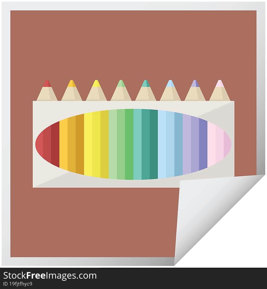 pack of coloring pencils graphic square sticker