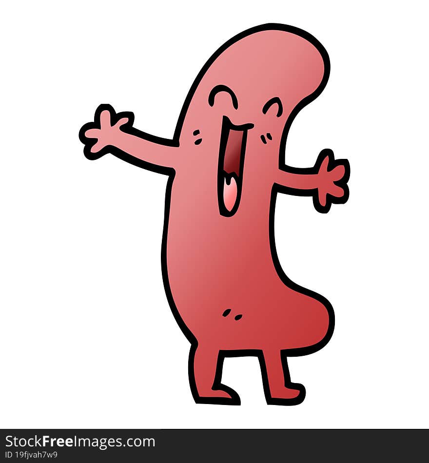 vector gradient illustration cartoon happy sausage