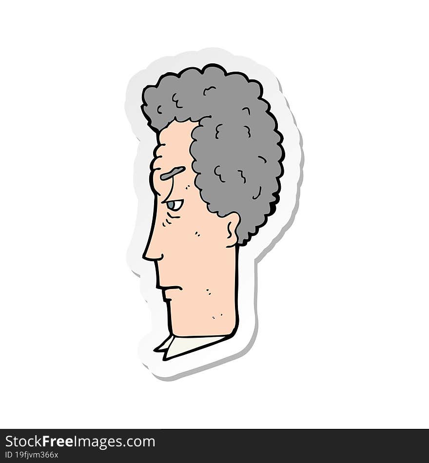 sticker of a cartoon grey haired man