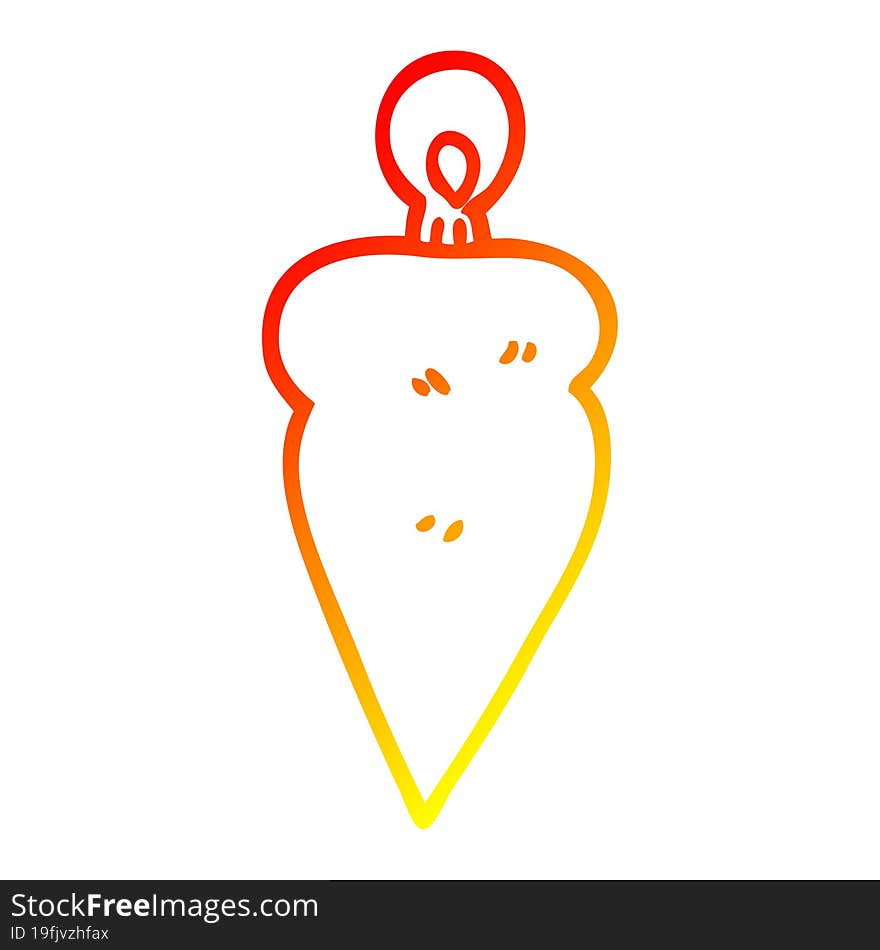 Warm Gradient Line Drawing Cartoon Christmas Bauble