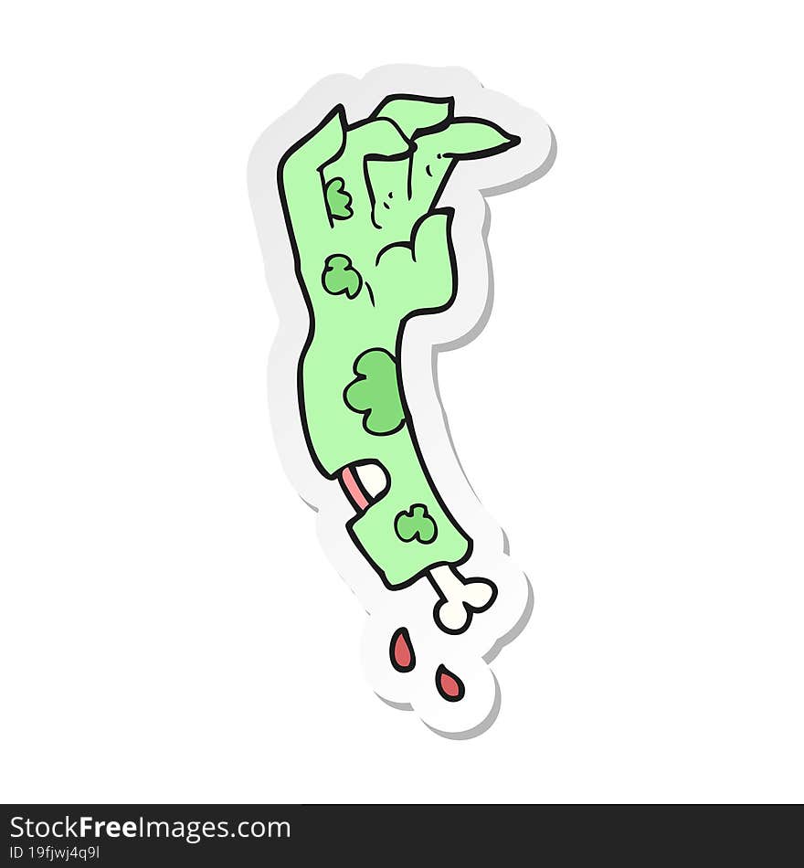 sticker of a cartoon zombie arm